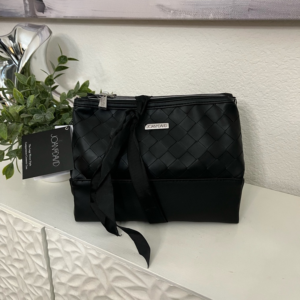 NWT Joan & David Black Cosmetics Bag
